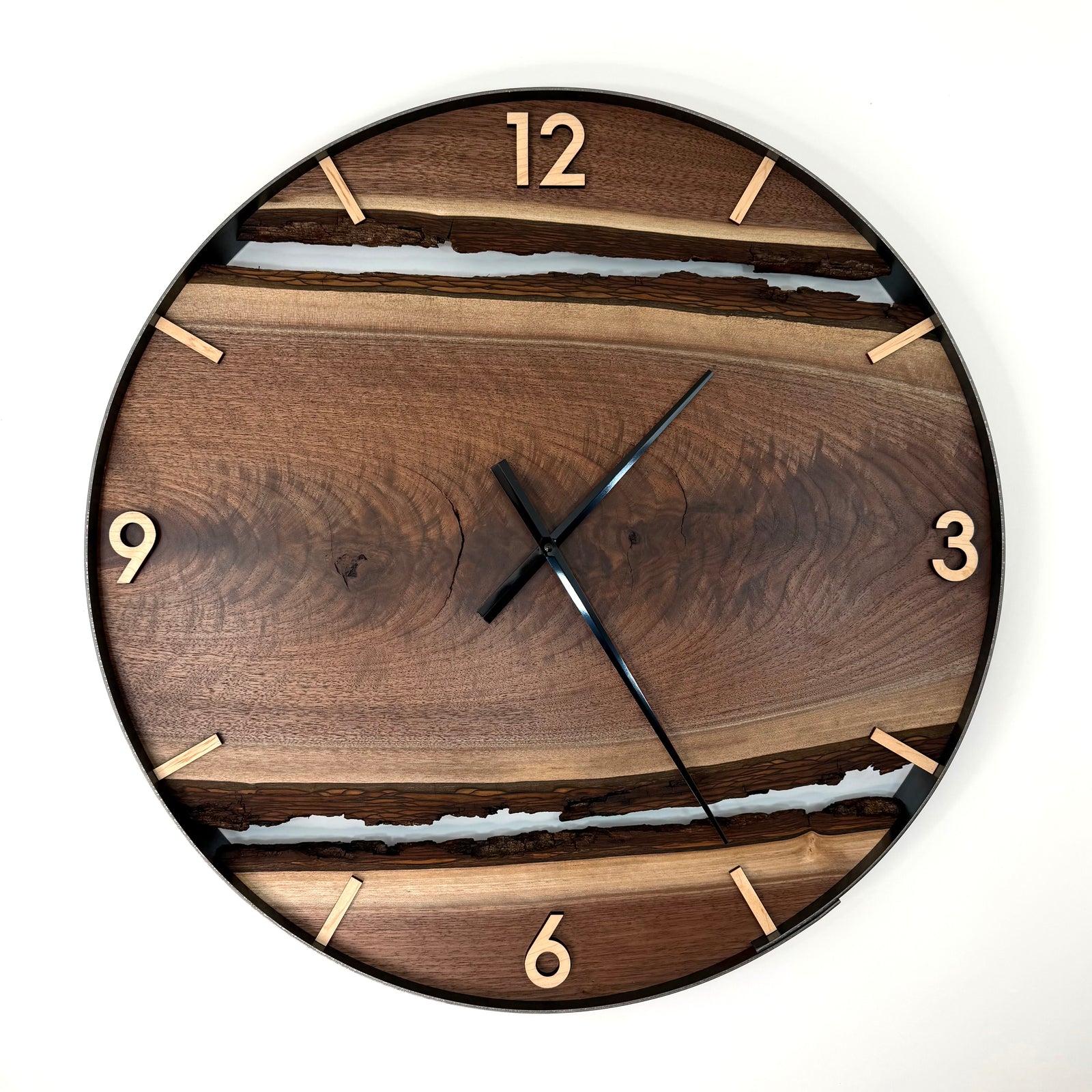 *RESERVED // 25” Black Walnut Live Edge Wood Clock