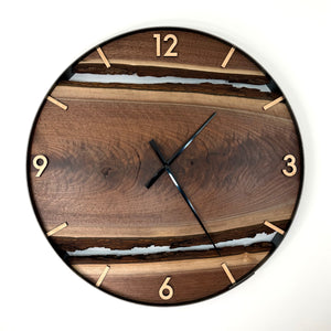 *RESERVED // 25” Black Walnut Live Edge Wood Clock