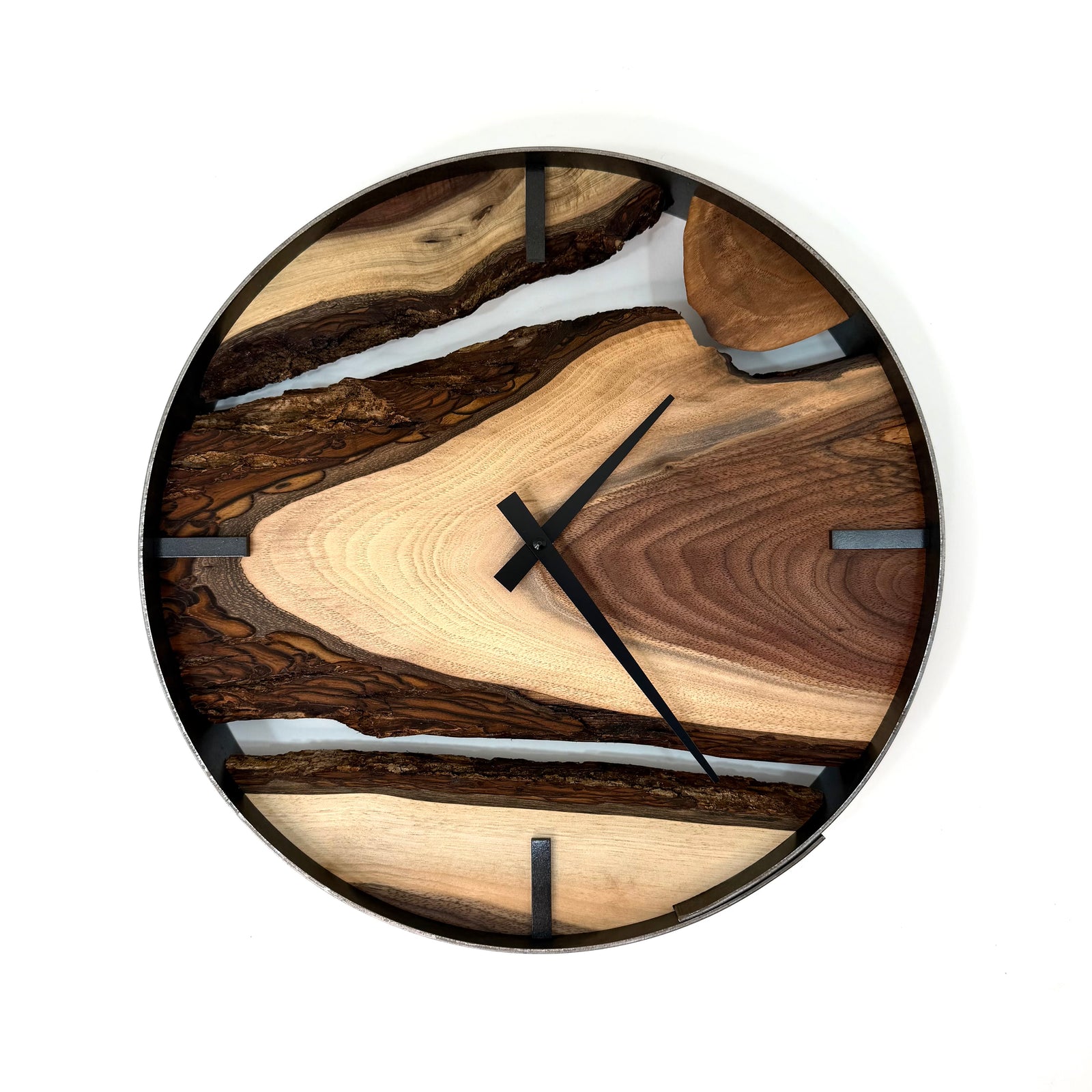 *RESERVED // 14” Black Walnut Live Edge Wood Wall Clock