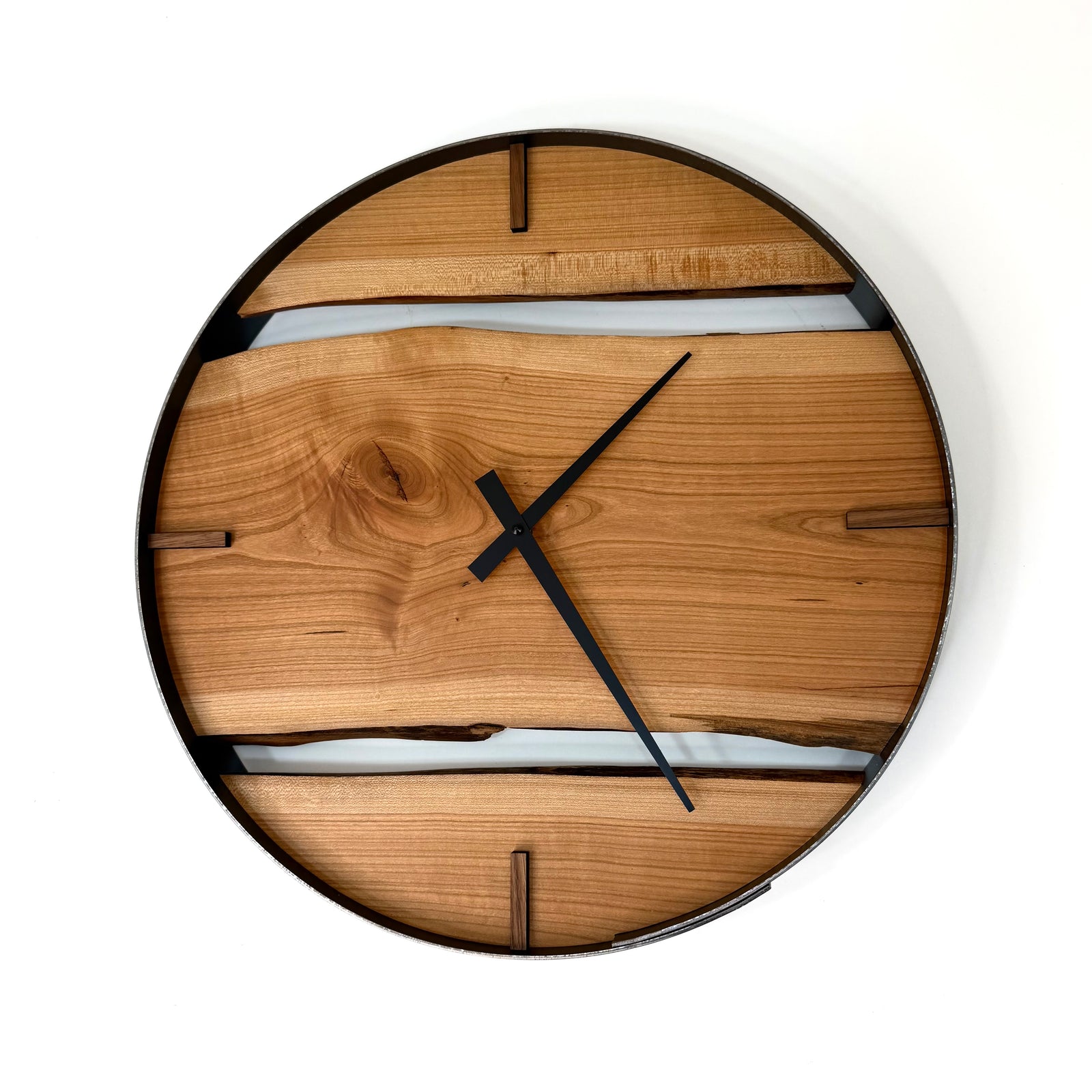 *NEW // 18” Cherry Live Edge Wood Wall Clock