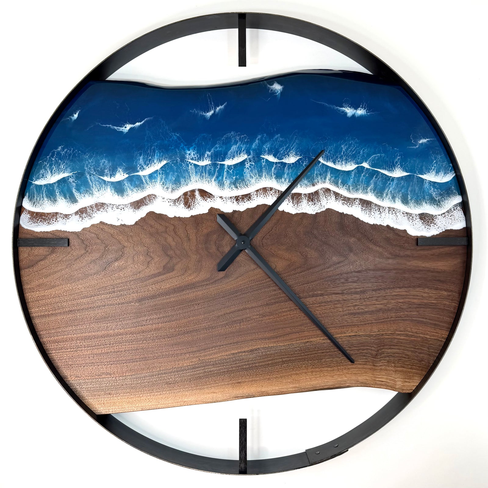 34” Life’s a Beach Live Edge Black Walnut Wall Clock