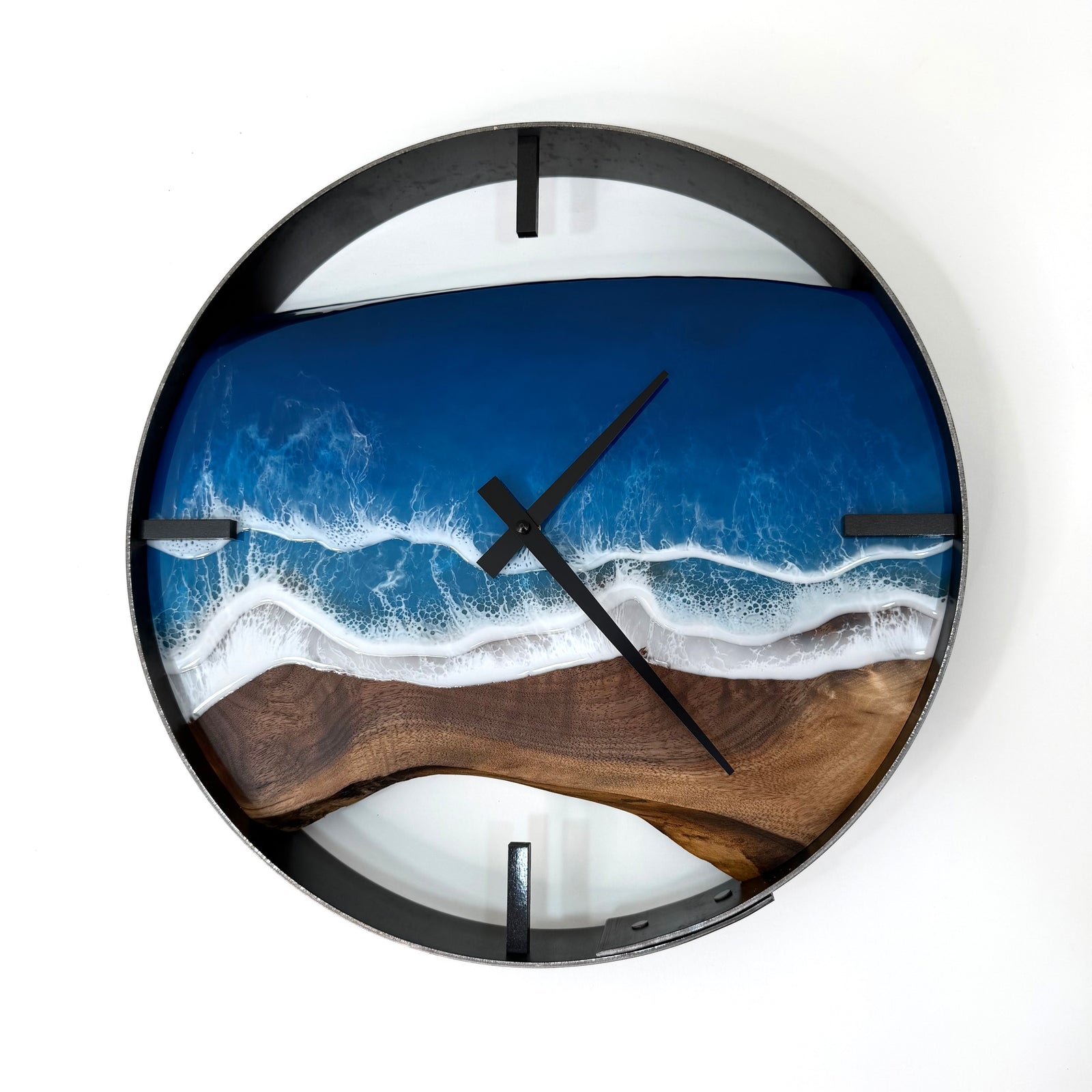 *NEW // 14” Life’s a Beach Live Edge Walnut Wood Wall Clock