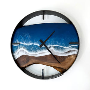 *NEW // 14” Life’s a Beach Live Edge Walnut Wood Wall Clock
