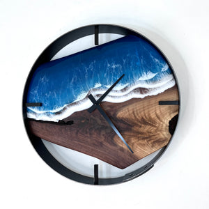 *NEW // 14” Life’s a Beach Live Edge Walnut Wood Wall Clock