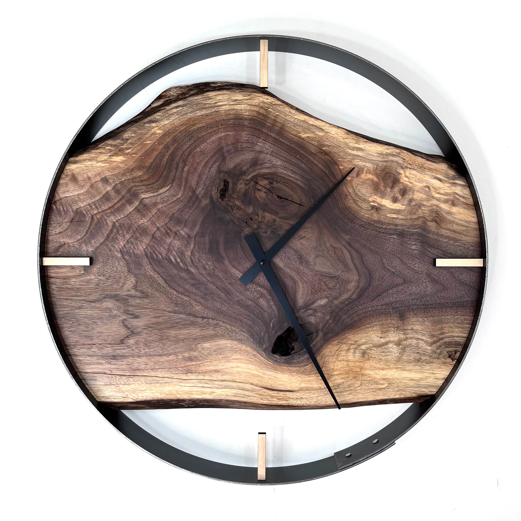 *NEW // 21” Black Walnut Live Edge Wood Clock