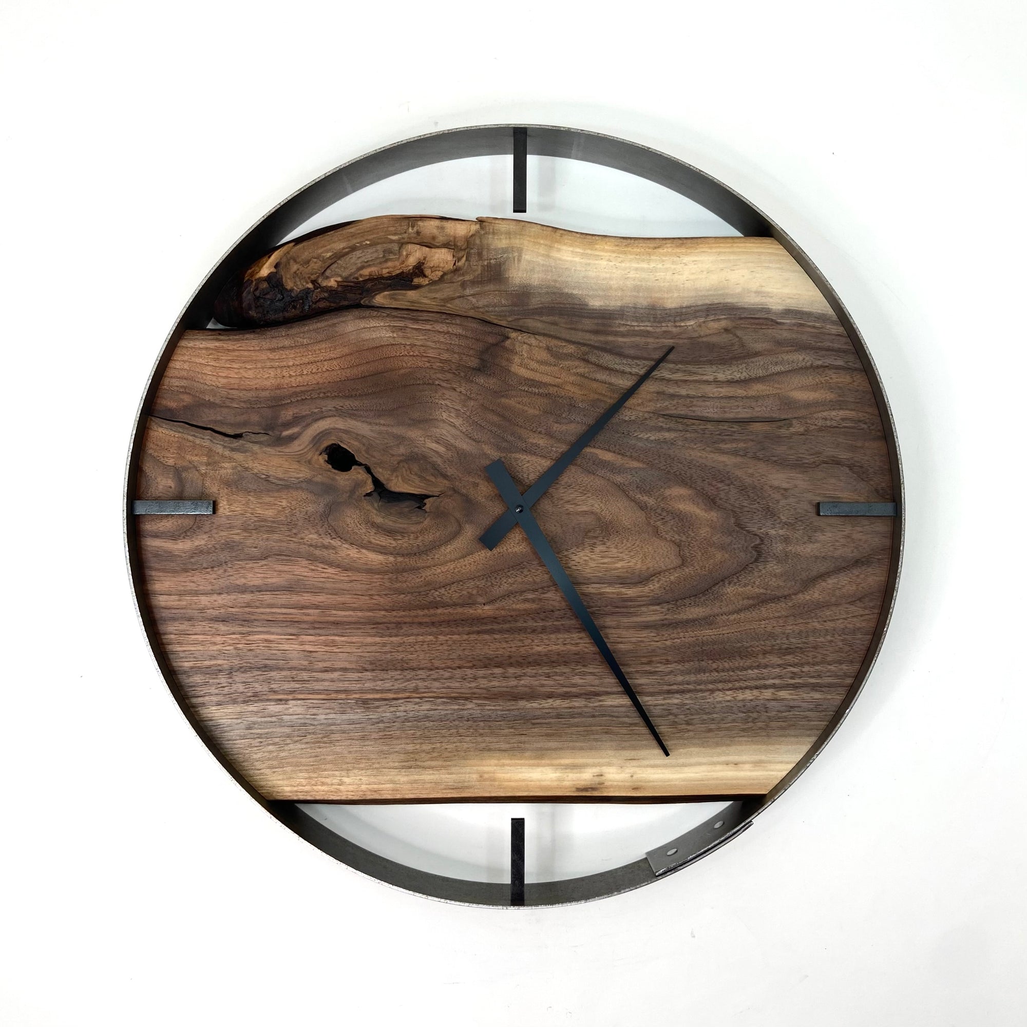 *NEW // 21” Black Walnut Live Edge Wood Clock