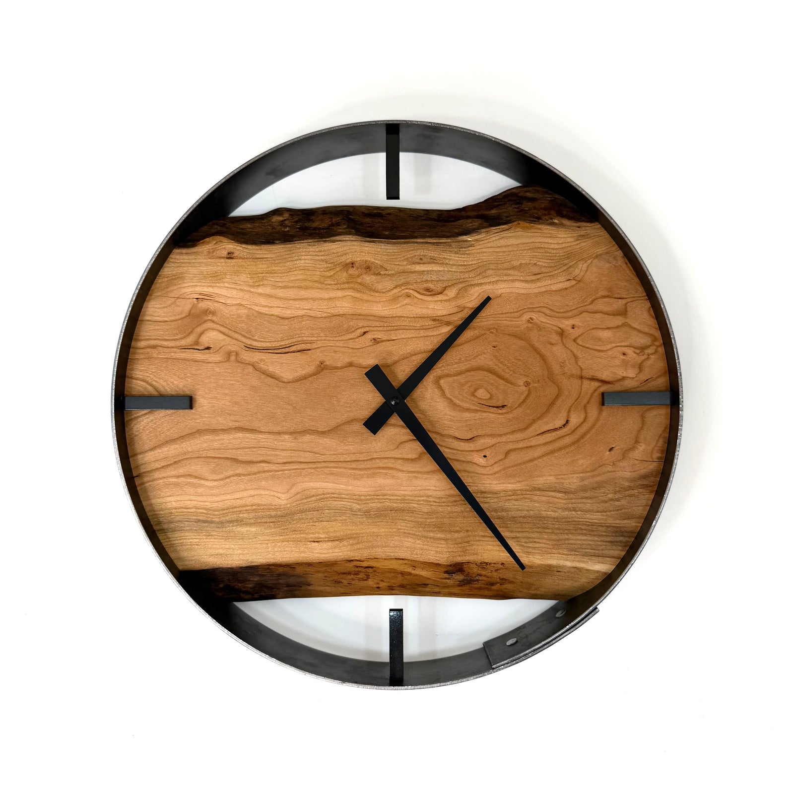 *NEW // 14” Cherry Live Edge Wood Wall Clock