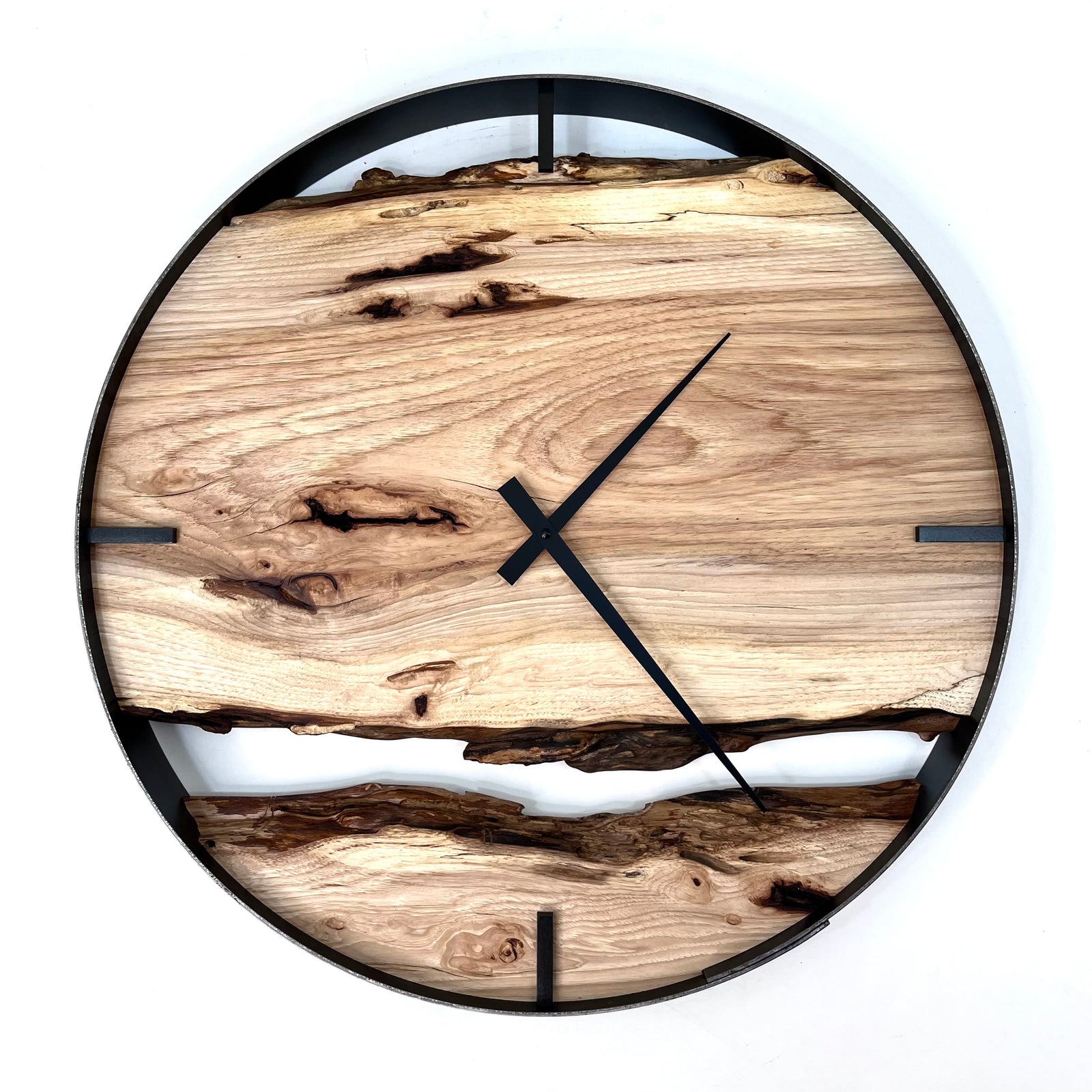 *NEW // 21” Hickory Live Edge Wood Clock