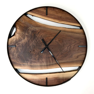 *NEW // 25” Black Walnut Live Edge Wood Clock