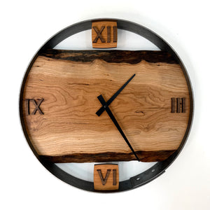 *NEW // 14” Cherry Live Edge Wood Wall Clock