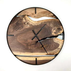 *NEW // 25” Black Walnut Live Edge Wood Clock