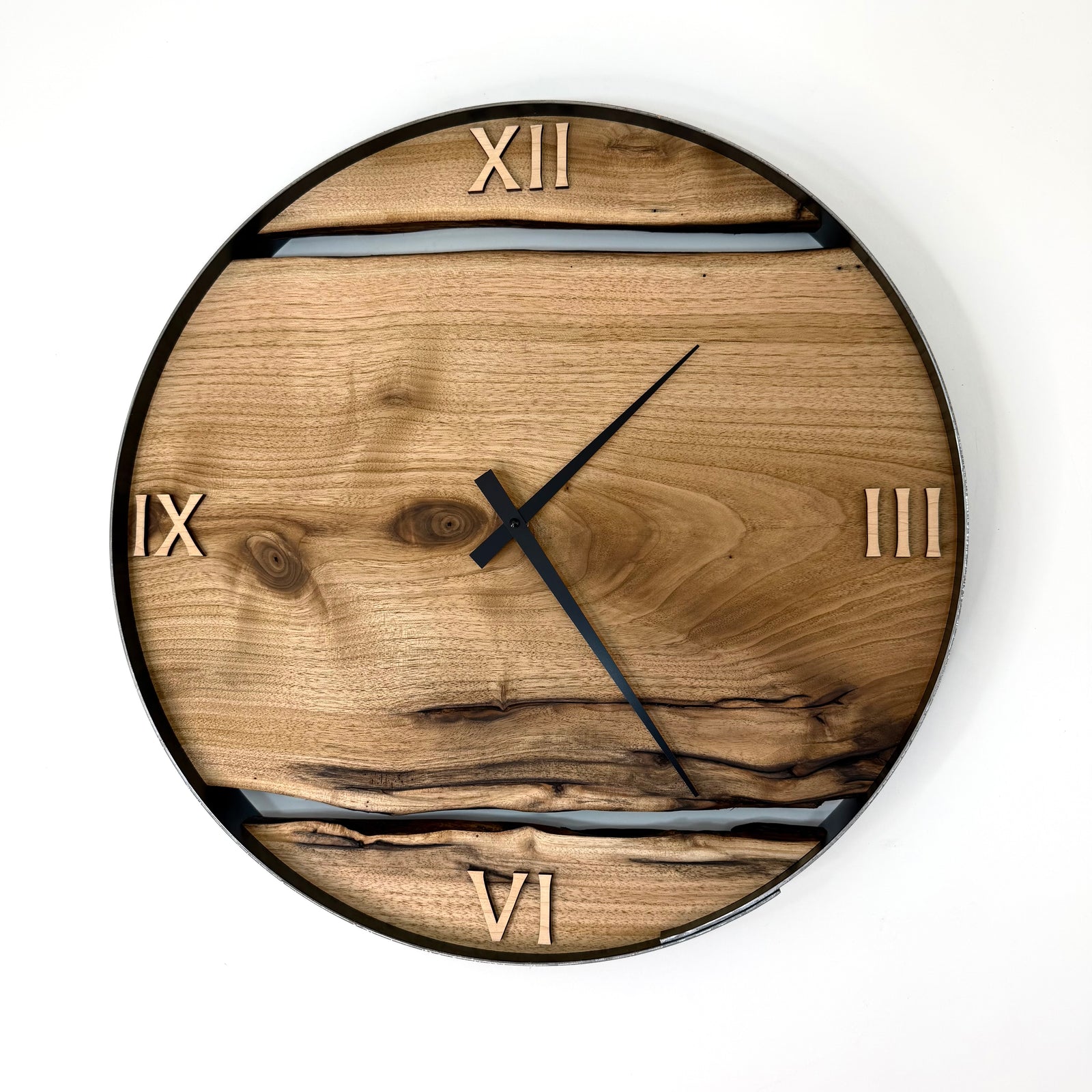 21” Butternut Live Edge Wood Wall Clock
