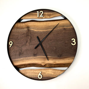 *NEW // 25” Black Walnut Live Edge Wood Clock