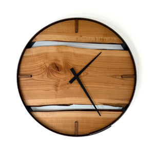 *NEW // 18” Cherry Live Edge Wood Wall Clock