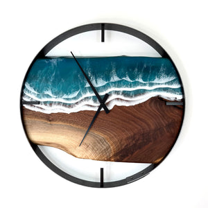 *NEW // 21” Life’s a Beach Live Edge Black Walnut Wall Clock