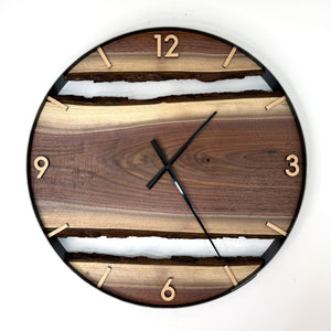 *NEW // 25” Black Walnut Live Edge Wood Clock