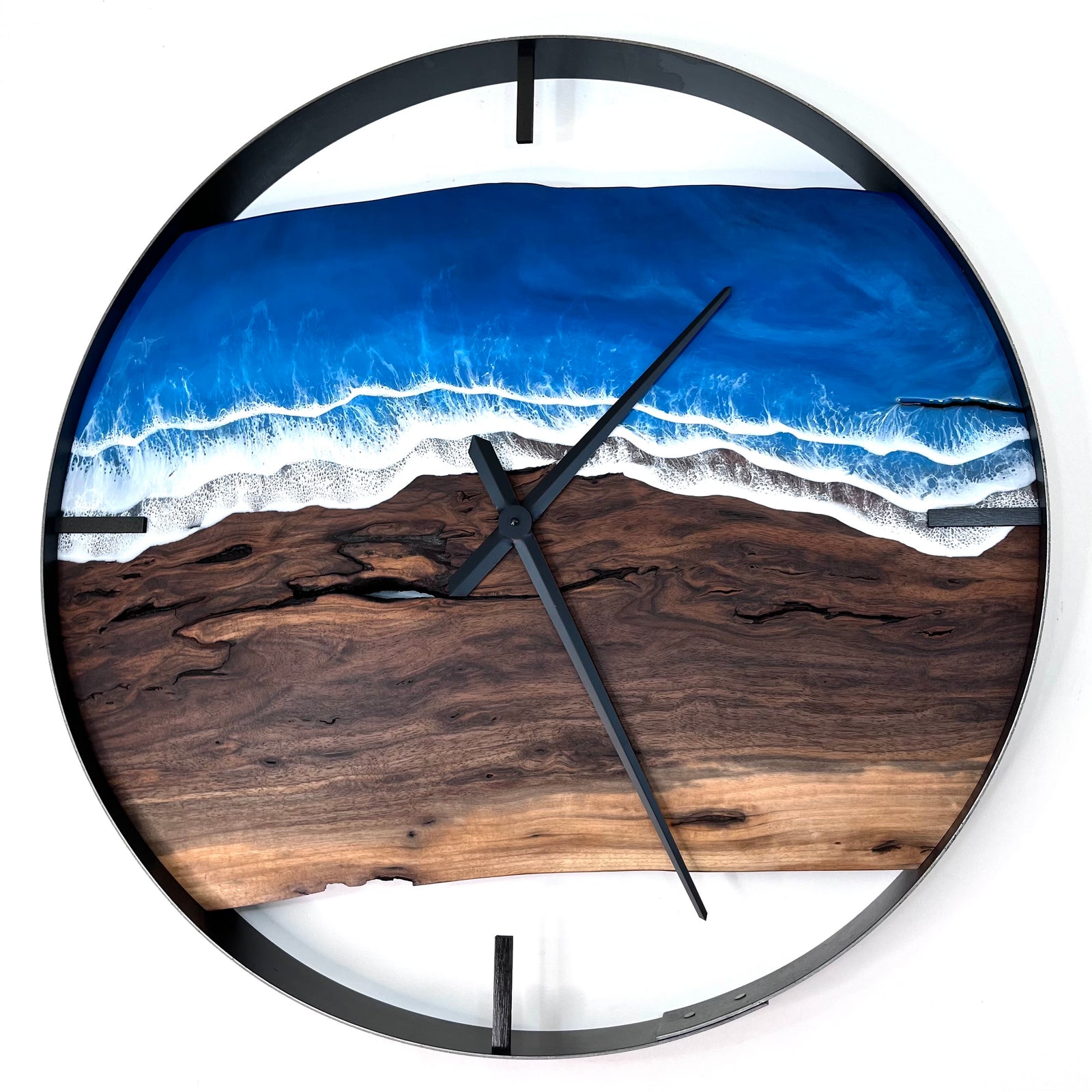 *NEW // 30” Life’s a Beach Live Edge Walnut Wood Wall Clock