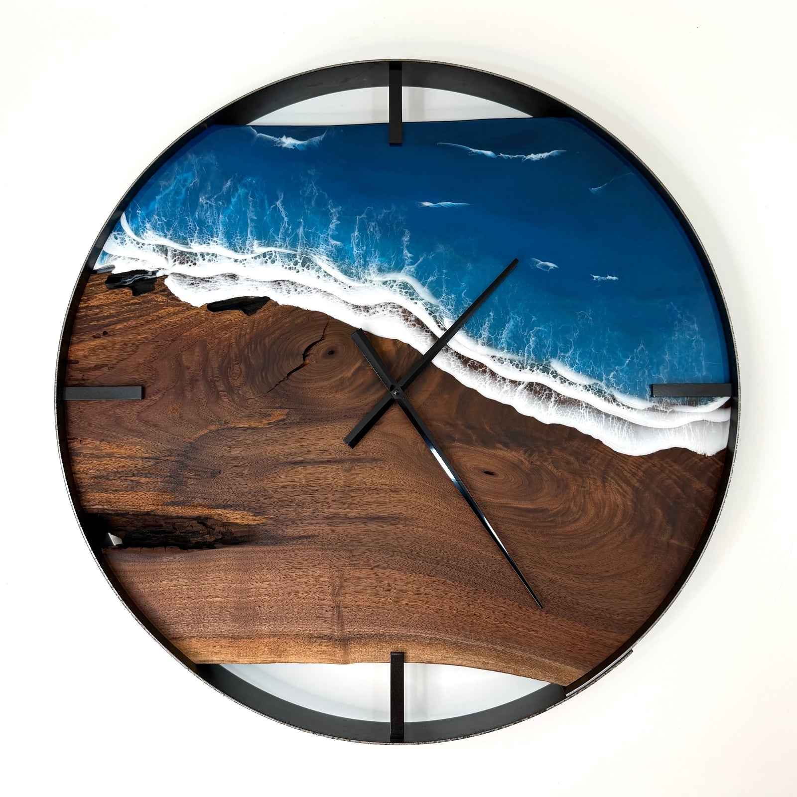 *NEW // 25” Life’s a Beach Live Edge Black Walnut Wall Clock