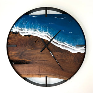*NEW // 25” Life’s a Beach Live Edge Black Walnut Wall Clock