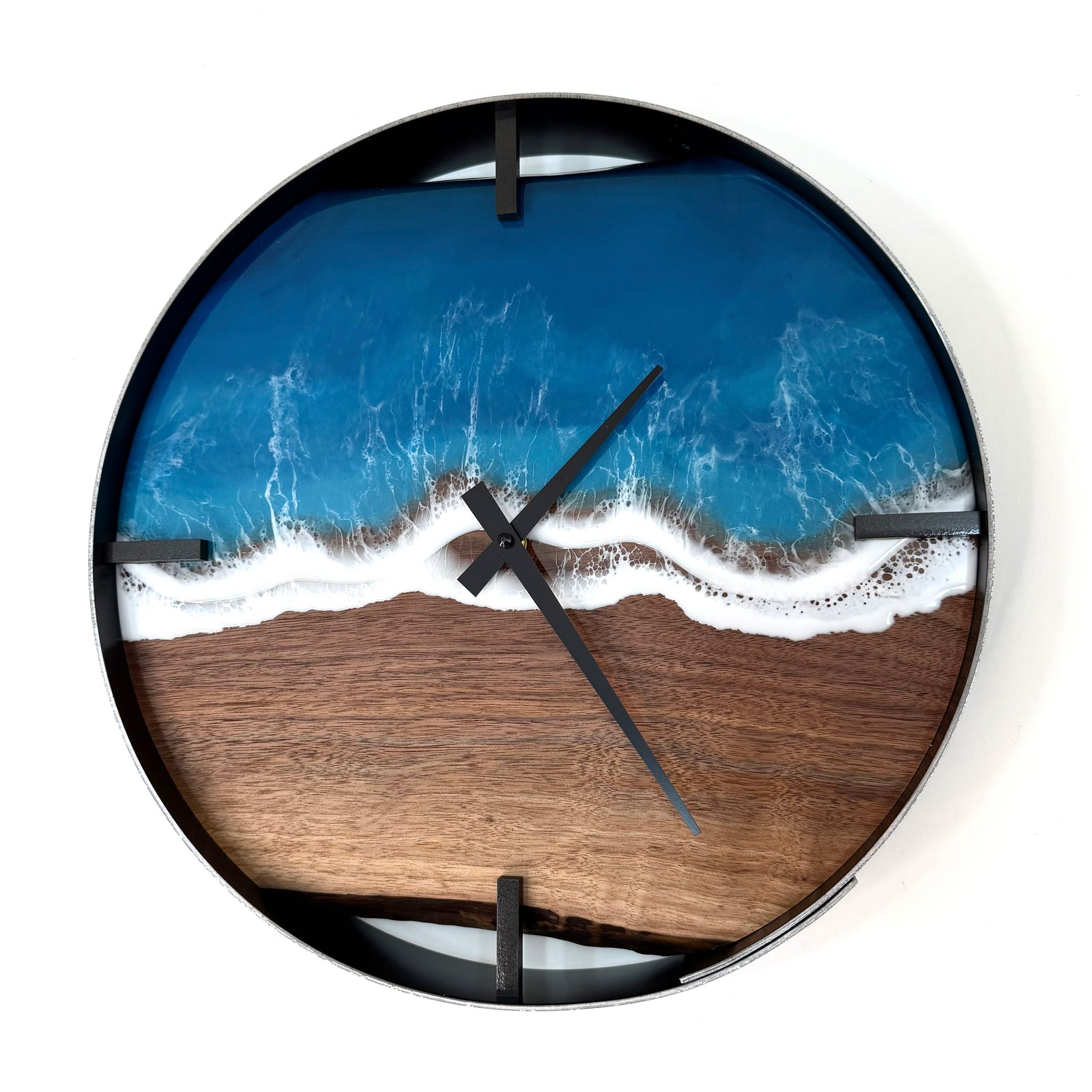 *NEW // 14” Life’s a Beach Live Edge Walnut Wood Wall Clock