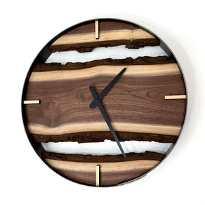 *NEW // 18” Black Walnut Live Edge Wood Clock