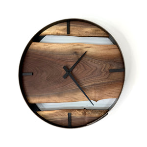 *NEW // 14” Black Walnut Live Edge Wood Wall Clock