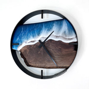 *NEW // 14” Life’s a Beach Live Edge Walnut Wood Wall Clock