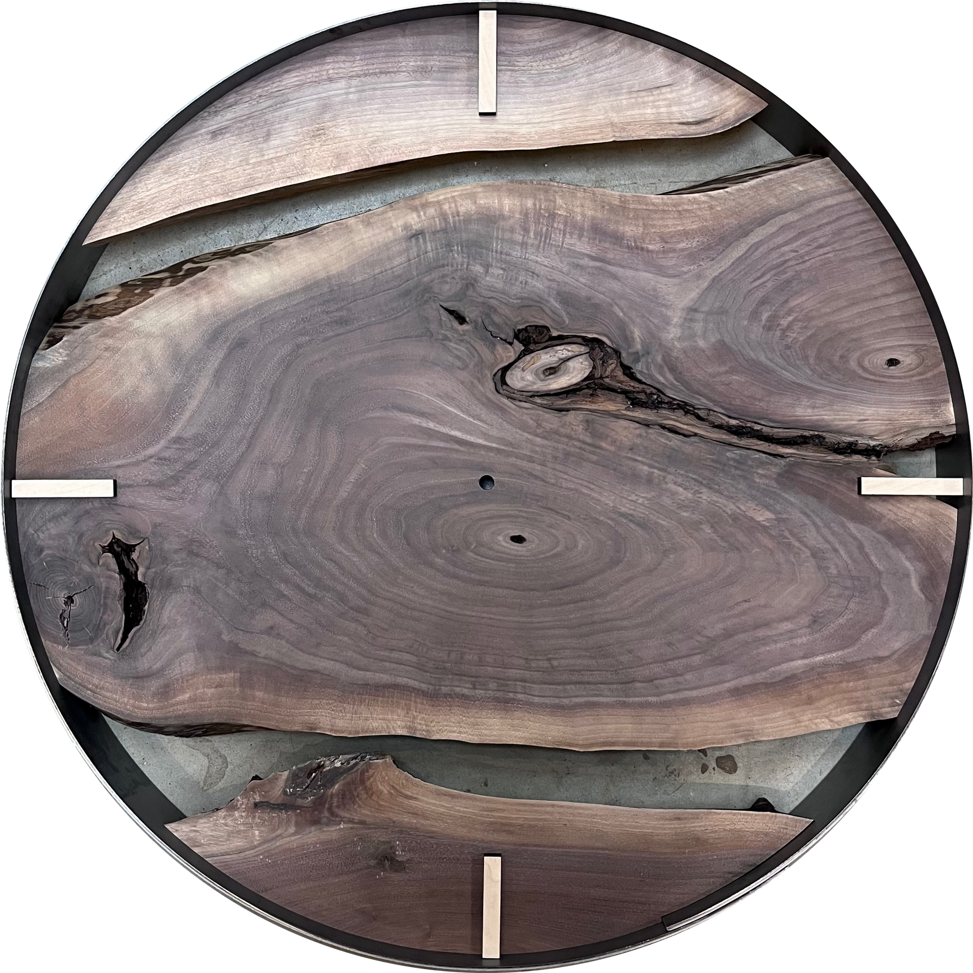 *MADE TO ORDER // 21” Black Walnut Live Edge Wood Clock
