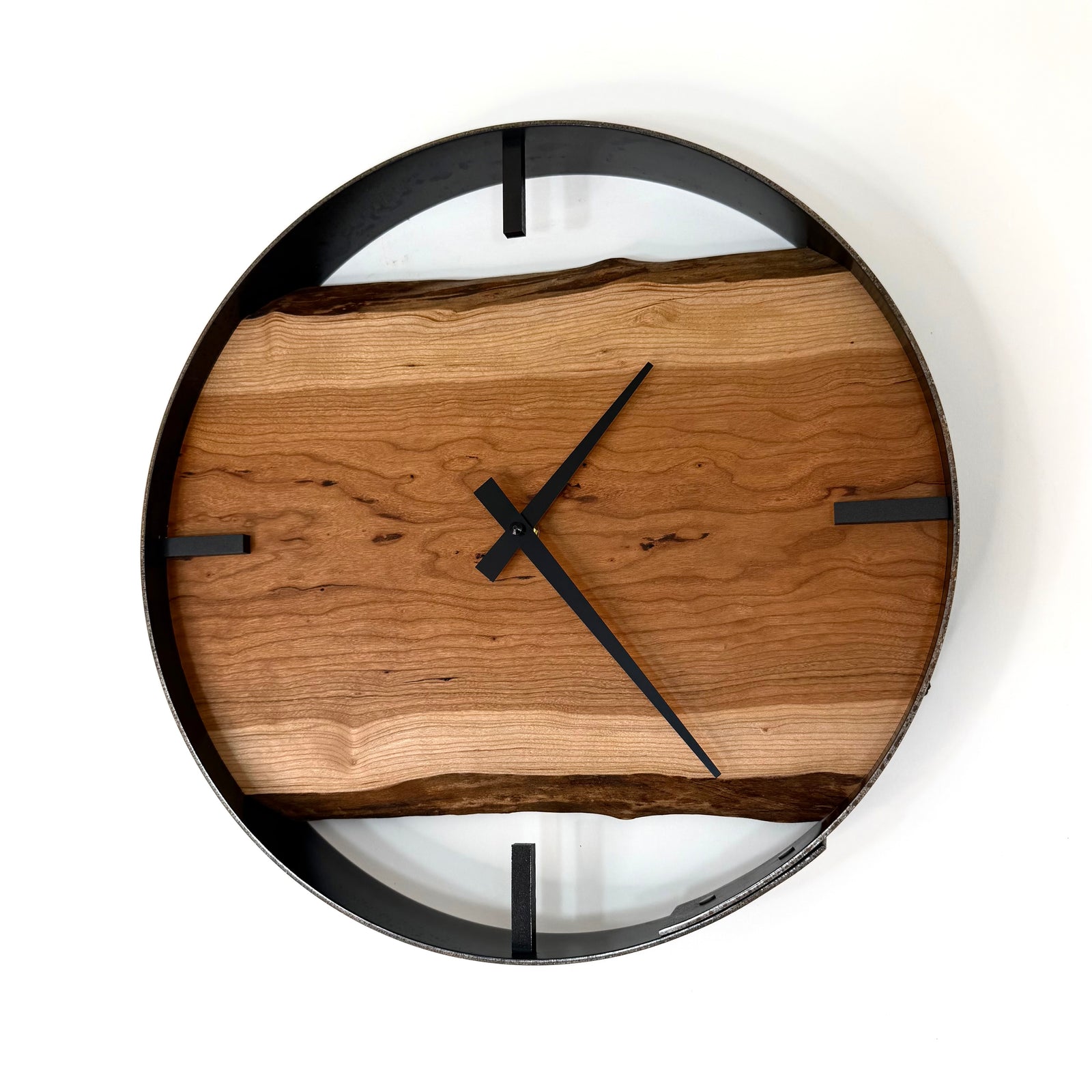 *NEW // 14” Cherry Live Edge Wood Wall Clock