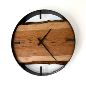 *NEW // 14” Cherry Live Edge Wood Wall Clock