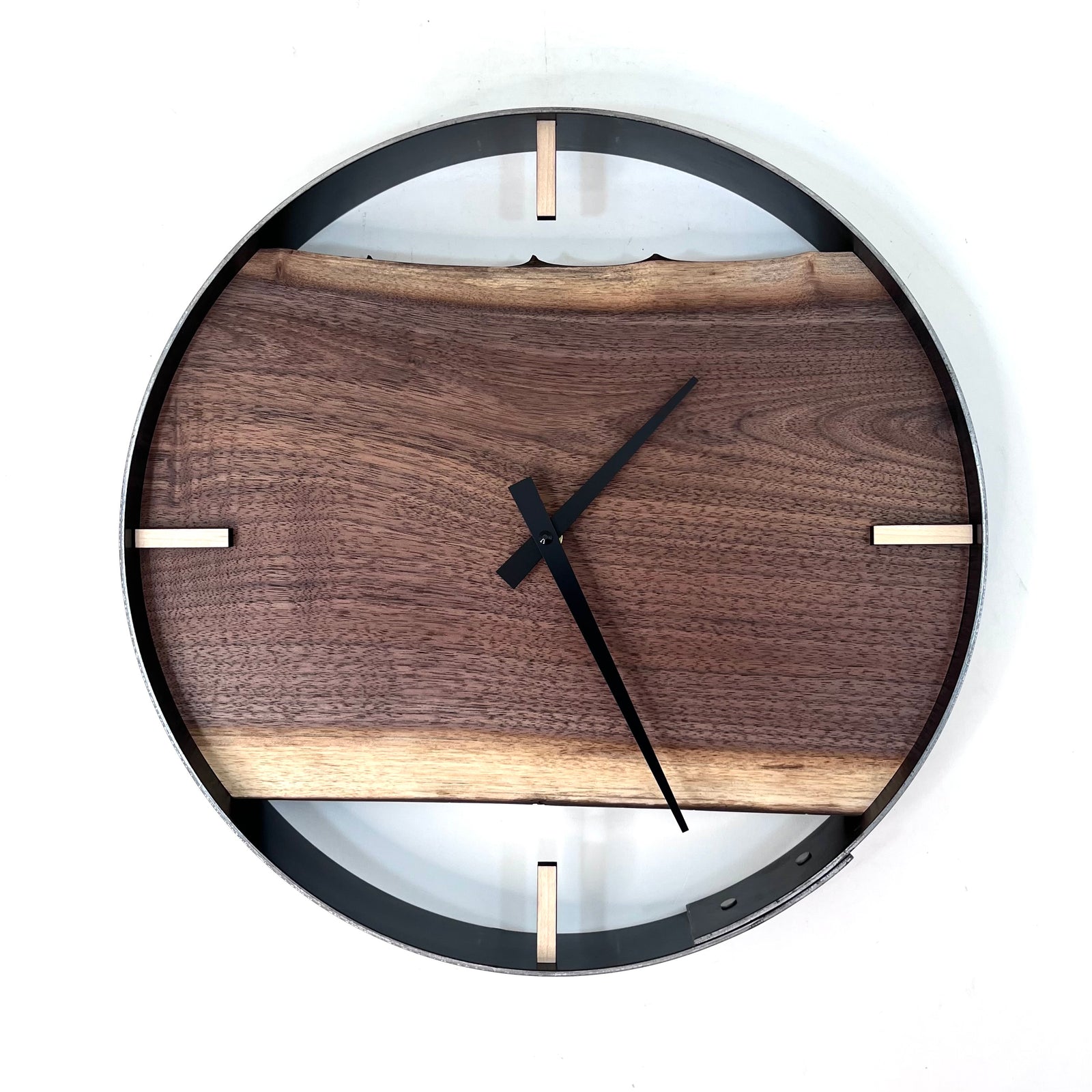 *NEW // 14” Black Walnut Live Edge Wood Wall Clock