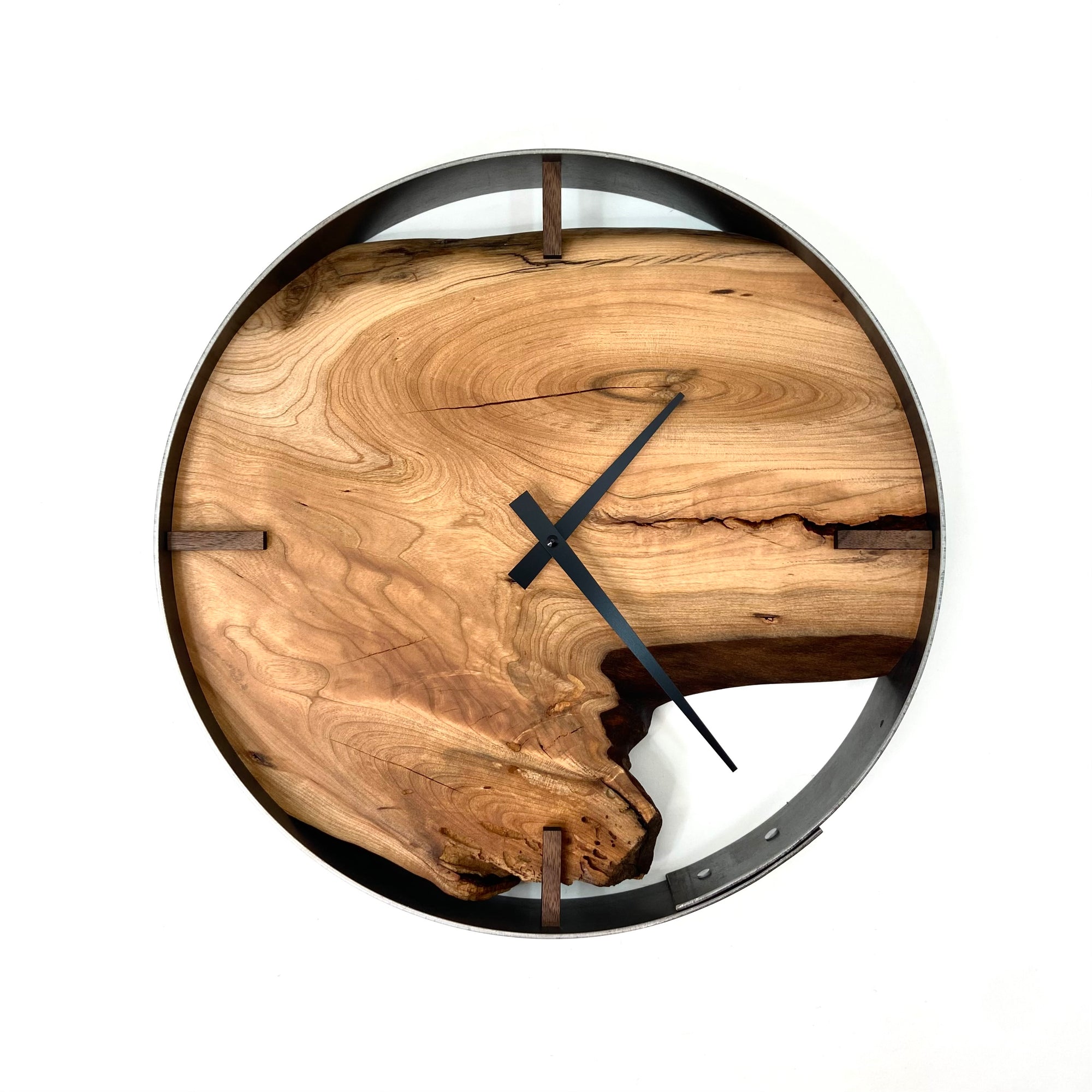 *NEW // 14” Cherry Live Edge Wood Wall Clock