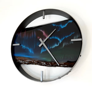 *NEW // 14” Northern Lights Live Edge Black Walnut Wood Wall Clock