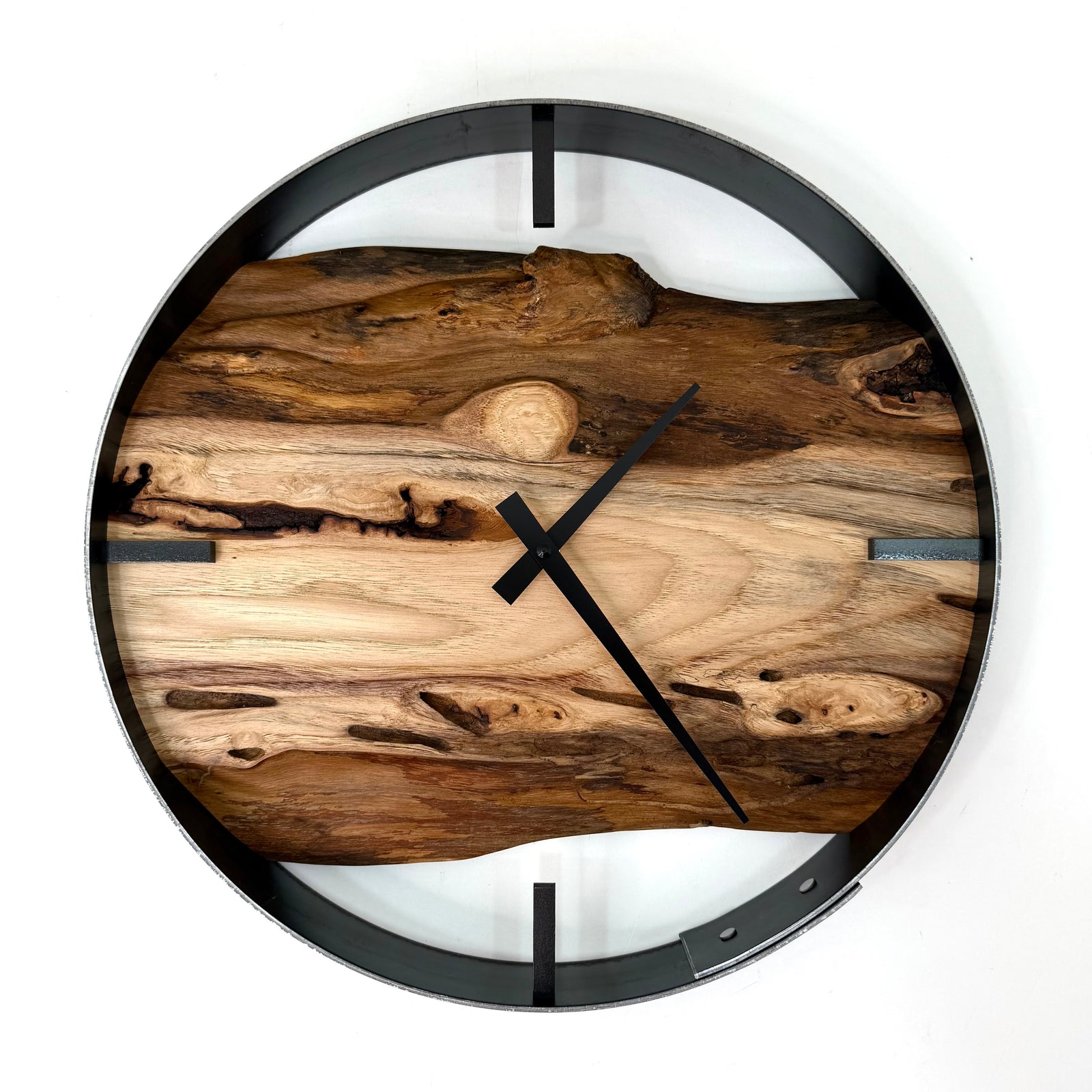 *NEW // 14” Hickory Live Edge Wood Wall Clock