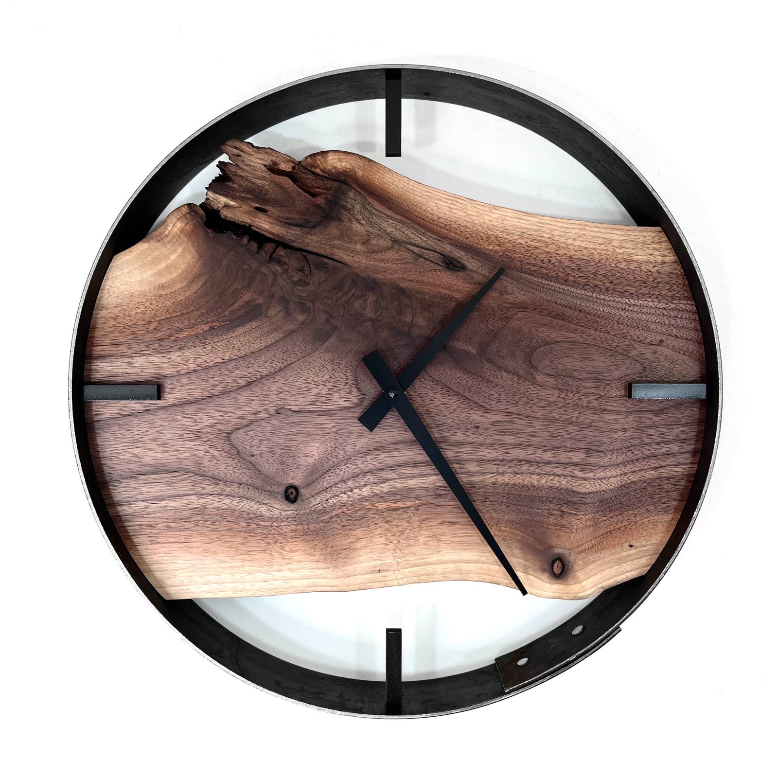 *NEW // 14” Black Walnut Live Edge Wood Wall Clock