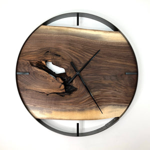 *NEW // 25” Black Walnut Live Edge Wood Clock