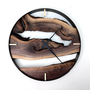 *NEW // 21” Black Walnut Live Edge Wood Clock