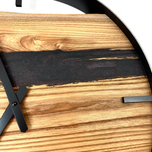 18” Mulberry Live Edge Wood Wall Clock ft. Metallic Orion Epoxy Inlay