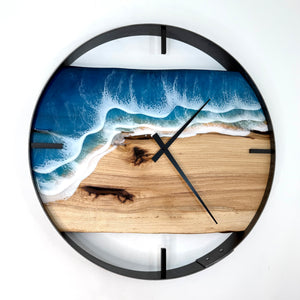 *NEW // 21” Life’s a Beach Live Edge Hickory Wood Wall Clock