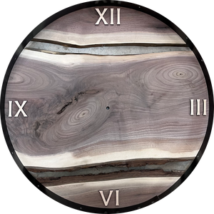 *MADE TO ORDER // 21” Black Walnut Live Edge Wood Clock