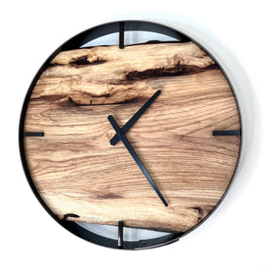 *NEW // 18” Hickory Live Edge Wood Wall Clock