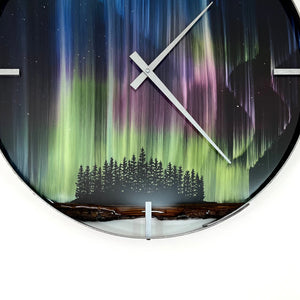 *NEW // 21” Northern Lights Live Edge Black Walnut Wood Wall Clock