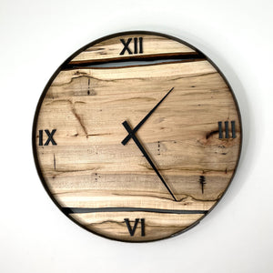 *NEW // 21” Ambrosia Maple Live Edge Wood Clock