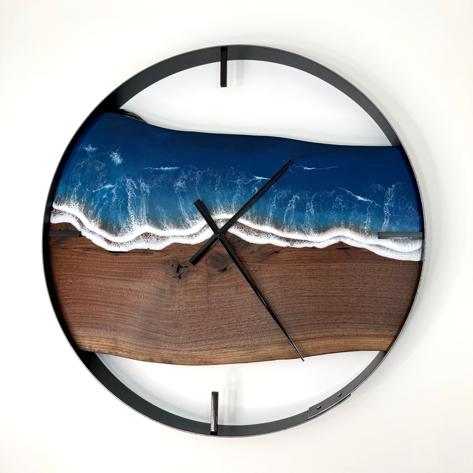 25” Life’s a Beach Live Edge Black Walnut Wall Clock