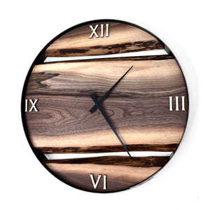 *NEW // 21” Black Walnut Live Edge Wood Clock