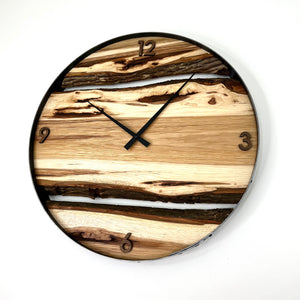 *NEW // 21” Hickory Live Edge Wood Wall Clock