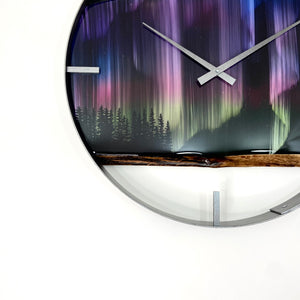 *NEW // 21” Northern Lights Live Edge Black Walnut Wood Wall Clock