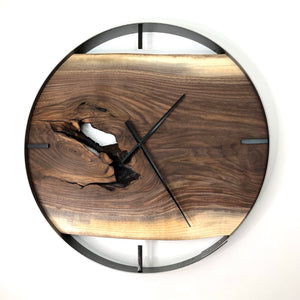 *NEW // 25” Black Walnut Live Edge Wood Clock