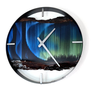 *NEW // 18” Northern Lights Live Edge Black Walnut Wood Wall Clock