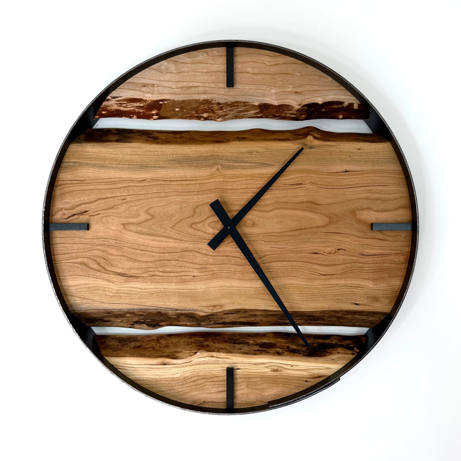 *NEW // 18” Cherry Live Edge Wood Wall Clock